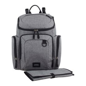 Eastsport Wooster St. Backpack Diaper Bag with Adjustable Shoulder Straps, Bonus Changing Pad, Stroller Straps and Insulated Zipper Pockets, Light Gre