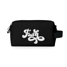 Black Travel Accessory Pouch Bag, Now Is Faith Christian Inspiration