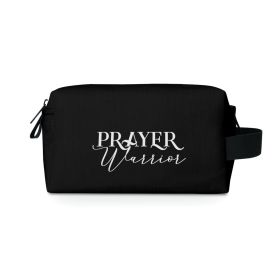 Black Travel Accessory Pouch Bag, Prayer Warrior Christian Inspiration