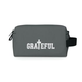Grey Travel Accessory Pouch Bag, Grateful Christian Inspiration Affirmation