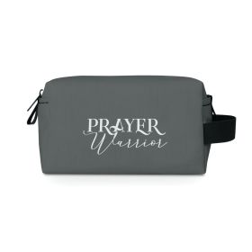 Grey Travel Accessory Pouch Bag, Prayer Warrior Christian Inspiration