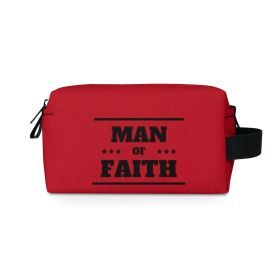 Dark Red Travel Accessory Pouch Bag Man Of Faith Christian Inspiration Word Art Black