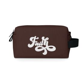 Dark Brown Travel Accessory Pouch Bag, Now Is Faith Christian Inspiration