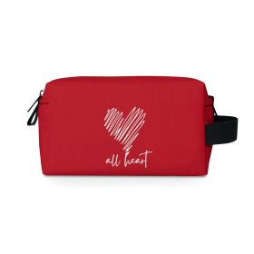 Dark Red Travel Accessory Pouch Bag, Say It Soul, All Heart White Line Art Print