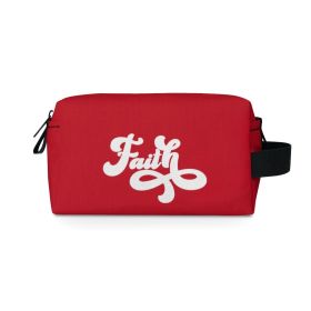 Dark Red Travel Accessory Pouch Bag, Now Is Faith Christian Inspiration