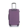 3 Piece Luggage Sets PC+ABS Lightweight Suitcase with Two Hooks, 360¬∞ Double Spinner Wheels, TSA Lock, (21/25/29) Dark Purple
