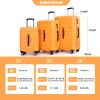 3 Piece Luggage Sets PC+ABS Lightweight Suitcase with Two Hooks, 360¬∞ Double Spinner Wheels, TSA Lock, (20/24/28) Orange