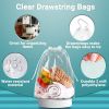 Clear Drawstring Bags 9' x 12'; Pack of 50 Waterproof Drawstring Gift Bags; 2 Mil Polyethylene Travel Shoe Bags for Packing; Shipping; Storage; Shoe D
