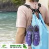 PUREVACY Travel Shoe Bags 12" x 18". Pack of 100 Clear Plastic 2 mil Pouches with Drawstring Closures for Packing and Storing. Waterproof Portable Sto