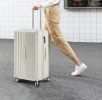Luggage Set 4 pcs (20"/24"/29"/Travel Bag), PC+ABS Durable Lightweight Luggage with Collapsible Cup Holder, 360¬∞ Silent Spinner Wheels, TSA Lock, Whi