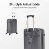 Luggage Set 4 pcs (20"/24"/29"/Travel Bag), PC+ABS Durable Lightweight Luggage with Collapsible Cup Holder, 360¬∞ Silent Spinner Wheels, TSA Lock, Gra