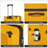 Luggage Set 4 pcs (20"/24"/29"/Travel Bag), PC+ABS Durable Lightweight Luggage with Collapsible Cup Holder, 360¬∞ Silent Spinner Wheels, TSA Lock, Yel