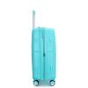 Expandable Hardshell Suitcase Double Spinner Wheels PP Luggage Sets Lightweight Durable Suitcase with TSA Lock,3-Piece Set (20/24/28) , Lake Blue
