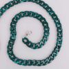 Blue Green Acrylic Fishbone Bag Chain Strap Purse Bag Strap Replacement Handbag Handle Decoration Charm; 23 inch