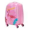 2PCS Kids Luggage Set with 16" Rolling Suitcase and 12" Backpack, Toddler Wheeled Carry On Luggage, Flamingo Style