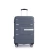 Hardshell Suitcase Double Spinner Wheels PP Luggage Sets Lightweight Durable Suitcase with TSA Lock,3-Piece Set (20/24/28) , Gray