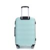 Hardshell Suitcase Spinner Wheels PP Luggage Sets Lightweight Durable Suitcase with TSA Lock,3-Piece Set (20/24/28) ,Light Green