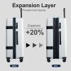 Luggage Sets New Model Expandable ABS+PC 3 Piece Sets with Spinner Wheels Lightweight TSA Lock (20/24/28), White
