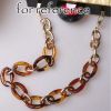 Handmade Resin Alloy Handbag Chain 23 inch Retro Tortoiseshell Clutch Bag Strap Chain