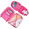 2PCS Kids Luggage Set with 16" Rolling Suitcase and 12" Backpack, Toddler Wheeled Carry On Luggage, Flamingo Style