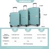 Hardshell Suitcase Double Spinner Wheels PP Luggage Sets Lightweight Durable Suitcase with TSA Lock,3-Piece Set (20/24/28) , Light Green