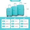 Expandable Hardshell Suitcase Double Spinner Wheels PP Luggage Sets Lightweight Durable Suitcase with TSA Lock,3-Piece Set (20/24/28) , Lake Blue