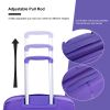 Expandable Hardshell Suitcase Double Spinner Wheels PP Luggage Sets Lightweight Durable Suitcase with TSA Lock,3-Piece Set (20/24/28) , Purple