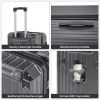 Luggage Set 4 pcs (20"/24"/29"/Travel Bag), PC+ABS Durable Lightweight Luggage with Collapsible Cup Holder, 360¬∞ Silent Spinner Wheels, TSA Lock, Gra