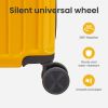 Luggage Set 4 pcs (20"/24"/29"/Travel Bag), PC+ABS Durable Lightweight Luggage with Collapsible Cup Holder, 360¬∞ Silent Spinner Wheels, TSA Lock, Yel