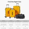 Luggage Set 4 pcs (20"/24"/29"/Travel Bag), PC+ABS Durable Lightweight Luggage with Collapsible Cup Holder, 360¬∞ Silent Spinner Wheels, TSA Lock, Yel