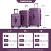 3 Piece Luggage Sets PC+ABS Lightweight Suitcase with Two Hooks, 360¬∞ Double Spinner Wheels, TSA Lock, (21/25/29) Dark Purple