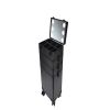 4-in-1 Draw-bar Style Interchangeable Aluminum Rolling Makeup Case-BLACK