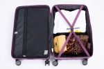3 Piece Luggage Sets PC+ABS Lightweight Suitcase with Two Hooks, 360¬∞ Double Spinner Wheels, TSA Lock, (21/25/29) Dark Purple
