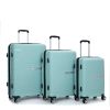 Hardshell Suitcase Double Spinner Wheels PP Luggage Sets Lightweight Durable Suitcase with TSA Lock,3-Piece Set (20/24/28) , Light Green