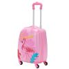 2PCS Kids Luggage Set with 16" Rolling Suitcase and 12" Backpack, Toddler Wheeled Carry On Luggage, Flamingo Style