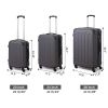 3-Piece Luggage Expandable Lightweight Travel Suitcase Set with Code Lock, Spinner Wheels, 20/24/28 Inches, Gray