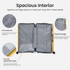 Luggage Set 4 pcs (20"/24"/29"/Travel Bag), PC+ABS Durable Lightweight Luggage with Collapsible Cup Holder, 360¬∞ Silent Spinner Wheels, TSA Lock, Yel