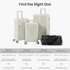 Luggage Set 4 pcs (20"/24"/29"/Travel Bag), PC+ABS Durable Lightweight Luggage with Collapsible Cup Holder, 360¬∞ Silent Spinner Wheels, TSA Lock, Whi