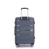 Hardshell Suitcase Double Spinner Wheels PP Luggage Sets Lightweight Durable Suitcase with TSA Lock,3-Piece Set (20/24/28) , Gray