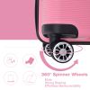Hardshell Suitcase Double Spinner Wheels PP Luggage Sets Lightweight Durable Suitcase with TSA Lock,3-Piece Set (20/24/28) , Pink