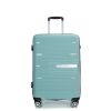 Hardshell Suitcase Double Spinner Wheels PP Luggage Sets Lightweight Durable Suitcase with TSA Lock,3-Piece Set (20/24/28) , Light Green