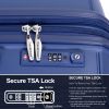 Expandable Hardshell Suitcase Double Spinner Wheels PP Luggage Sets Lightweight Durable Suitcase with TSA Lock,3-Piece Set (20/24/28) ,Navy