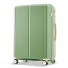 Luggage Sets 3 Piece Suitcase Set 20/24/28 with USB Port,Carry on Luggage Airline Approved,PP Lightweight Suitcase with Spinner Wheels,Green and Ivory