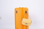 3 Piece Luggage Sets PC+ABS Lightweight Suitcase with Two Hooks, 360¬∞ Double Spinner Wheels, TSA Lock, (20/24/28) Orange