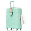 Luggage Set of 3, 20-inch with USB Port, Airline Certified Carry-on Luggage with Cup Holder, ABS Hard Shell Luggage with Spinner Wheels, blue