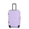 3 Piece Luggage Sets ABS Lightweight Suitcase with Two Hooks, Spinner Wheels, TSA Lock, (20/24/28) Lavender Purple