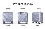 Pure PC 16" Hard Case Luggage Computer Case With Universal Silent Aircraft Wheels Silver
