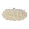 Beige Beaded Evening Bag Women's Fashion Pearl Dress Evening Clutch