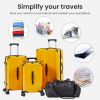 Luggage Set 4 pcs (20"/24"/29"/Travel Bag), PC+ABS Durable Lightweight Luggage with Collapsible Cup Holder, 360¬∞ Silent Spinner Wheels, TSA Lock, Yel