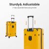 Luggage Set 4 pcs (20"/24"/29"/Travel Bag), PC+ABS Durable Lightweight Luggage with Collapsible Cup Holder, 360¬∞ Silent Spinner Wheels, TSA Lock, Yel